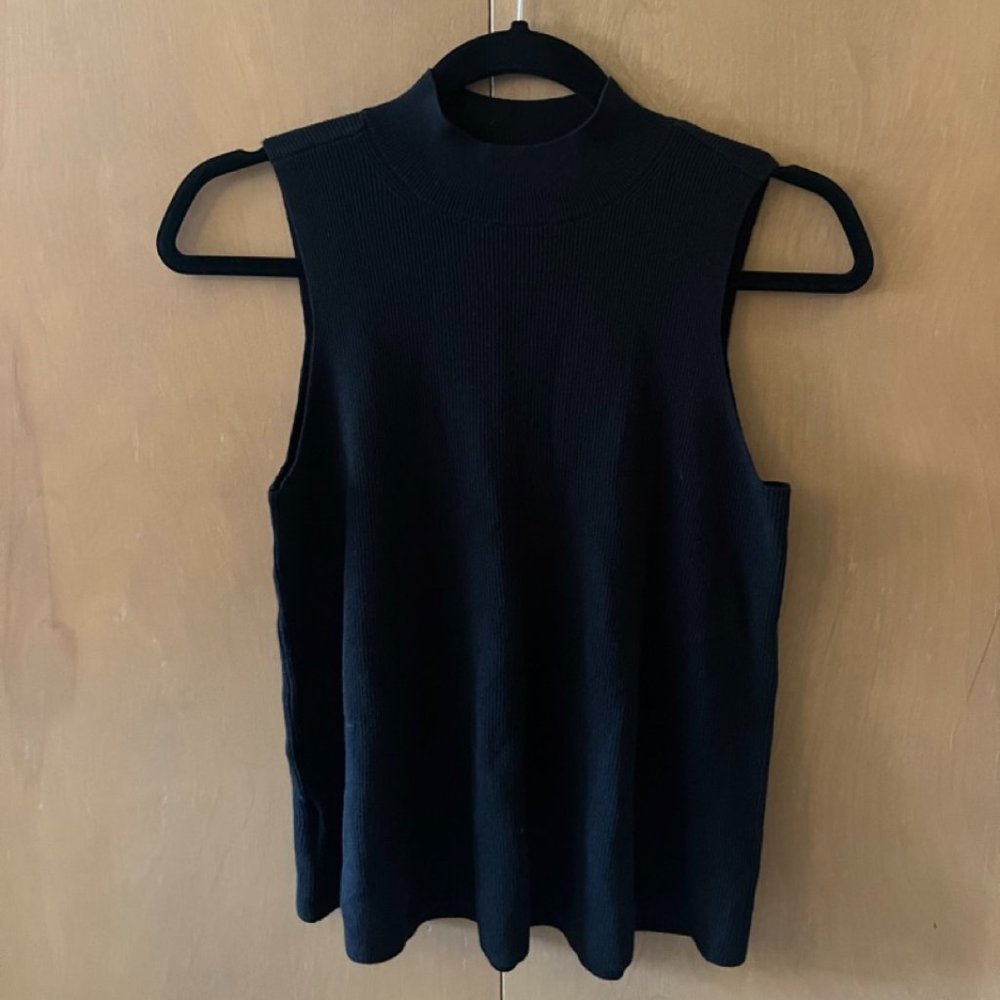 LOFT Black MockneckTank Sweater